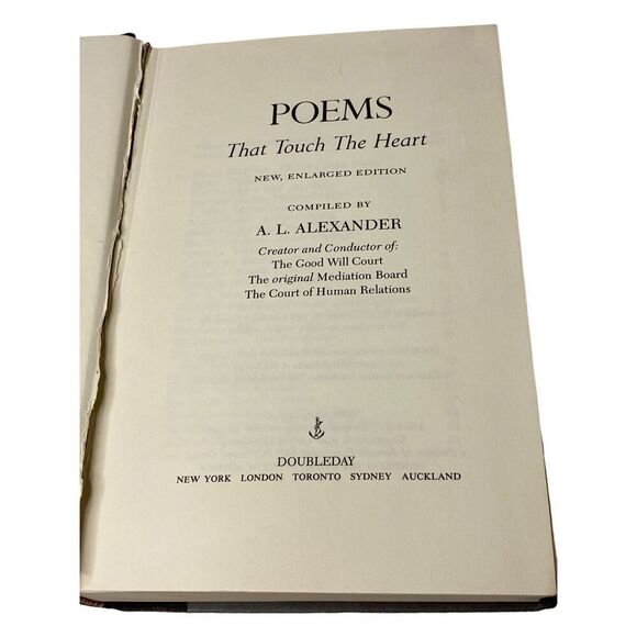 Poems That Touch The Heart By A L Alexander Hardcover Book 1956 - Picture 5 of 13